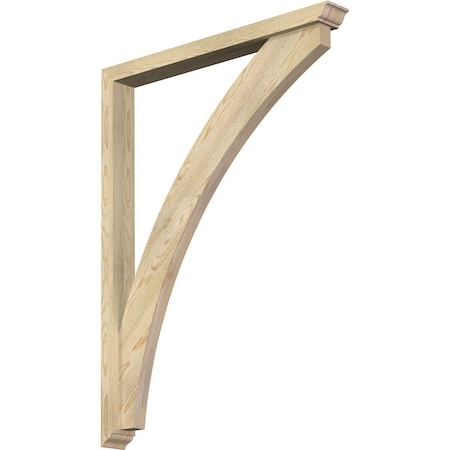 Ekena Millwork Thorton Traditional Rough Sawn Bracket w/ Offset Brace, Douglas Fir, 4"W x 36"D x 48"H BKT0402X36X48THR01RDF